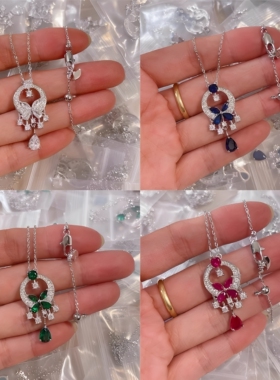 欧美夏季夸张绿色蝴蝶闪钻流苏耳环精致气质百搭奢华晚宴礼服耳饰