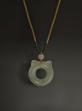 「小猫耳朵」高级感小猫耳朵吊坠项链手工编织锁骨链七夕礼物可爱