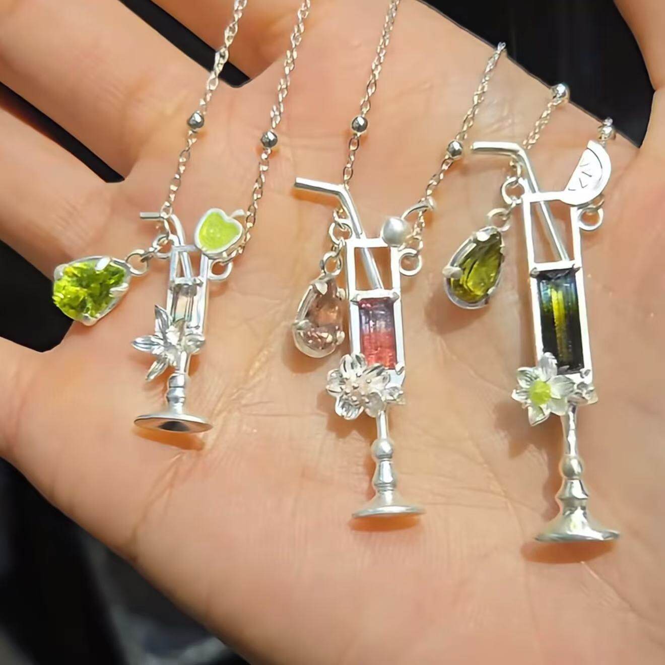 甜酷少女心鸡尾酒果饮项链小众不撞款设计感高级精致百搭气质饰品