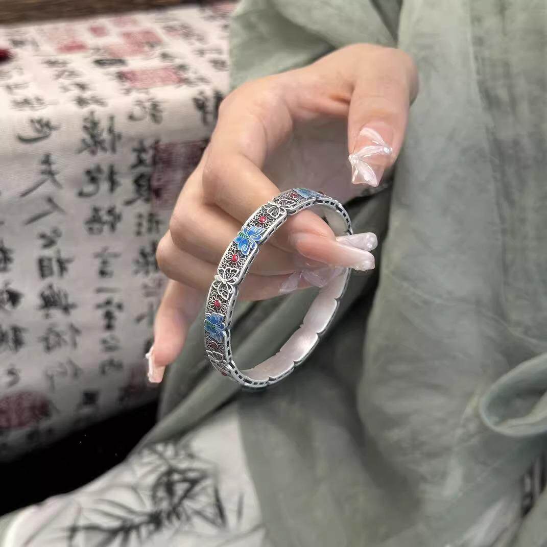 新中式古风蝴蝶手镯女百搭民族风清冷感手环小众气质个性设计感手