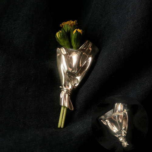 「插花胸针配件」可插花diy胸针