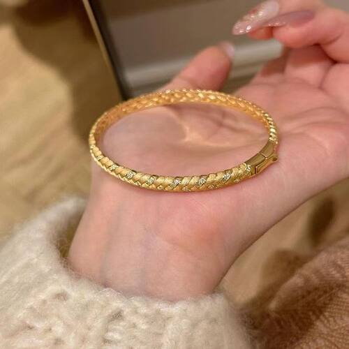 「穗穗平安」金色复古拉丝麦穗