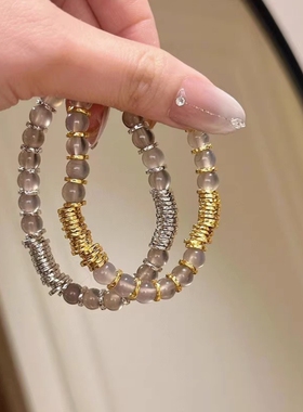 【事事顺意】白水晶算盘珠仿水沫玉小提溜手串女小众轻奢时尚手饰