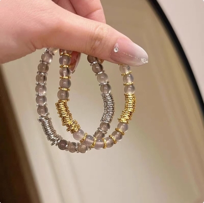 【事事顺意】白水晶算盘珠仿水沫玉小提溜手串女小众轻奢时尚手饰