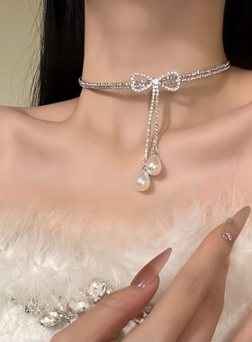 【月下星结】气质奢华蝴蝶结项链简约高级感锁骨链精致简约颈链