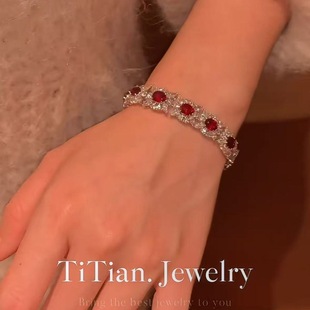 精致百搭超闪彩色爆闪钻石手链轻奢小众精致高级2025新款手镯配饰