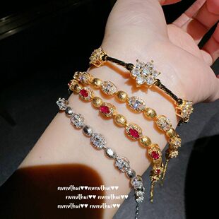 老钱风中古拉丝鸽血红色手链女款2025新款轻奢小众精致叠戴手配饰