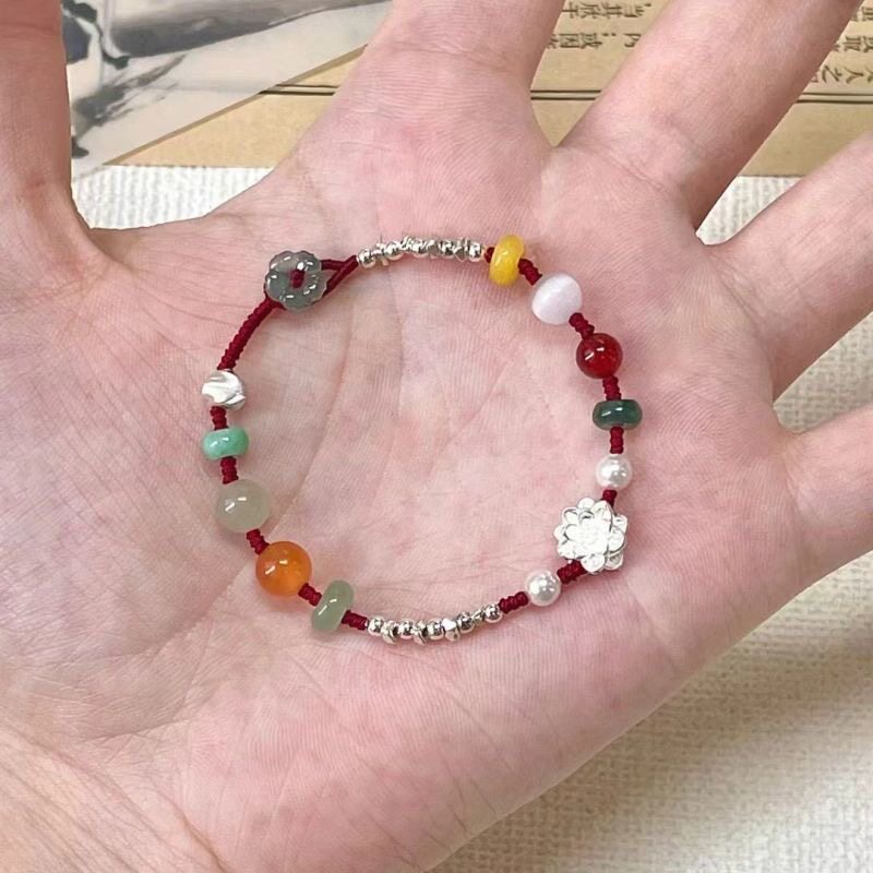 民族风复古编织串珠花朵手链