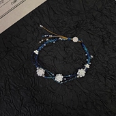 「幽蓝莲蒂」新中式 莲花克莱因蓝编绳手链清冷感民族风高颜值手饰