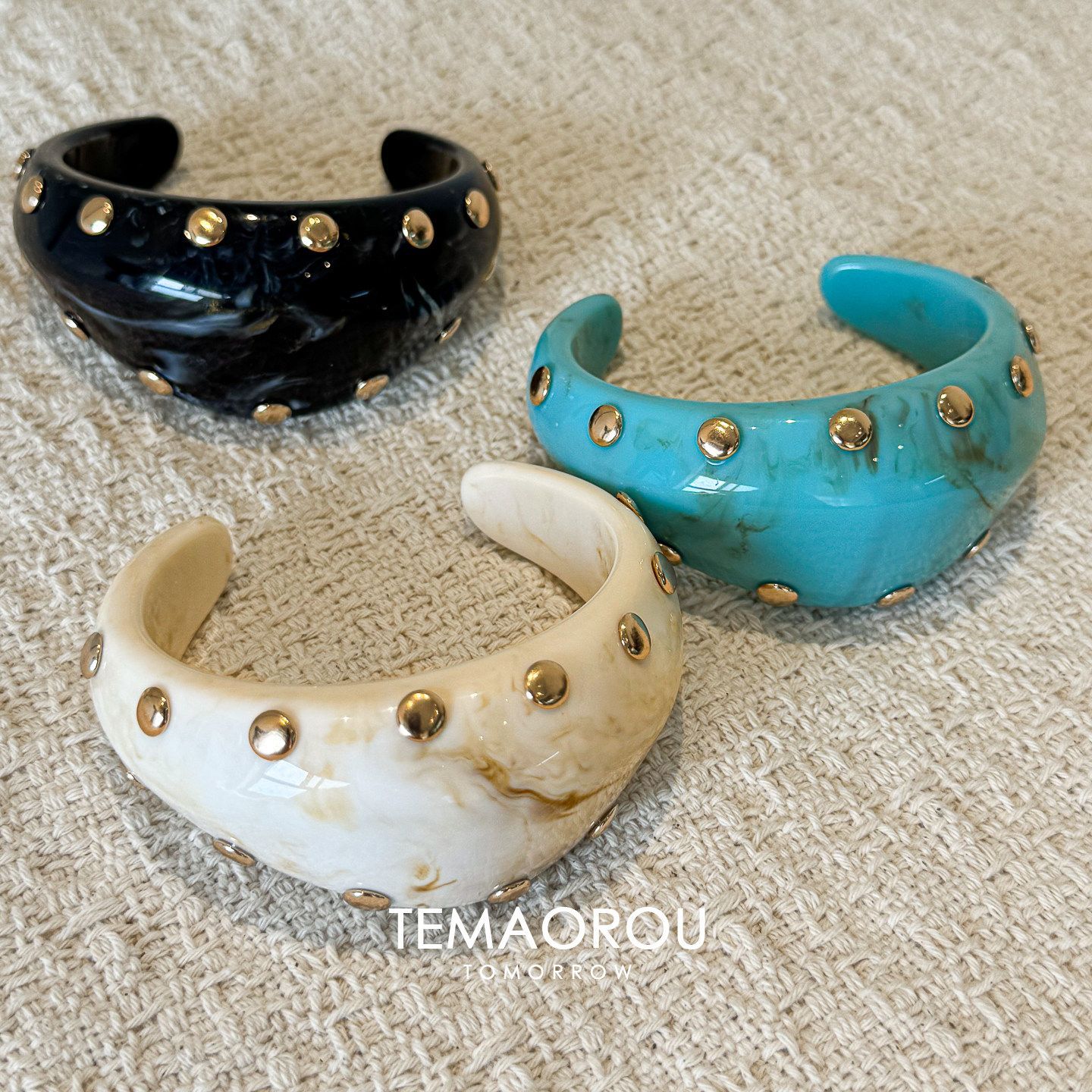 中古Vintage古着时髦异形铆钉手镯女小众设计感高级感手环手饰潮