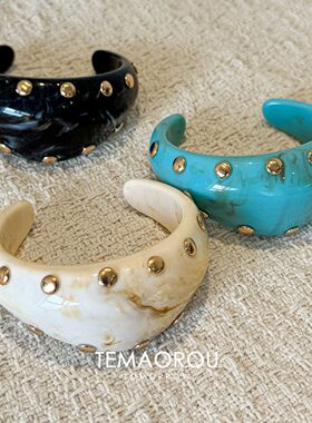 中古Vintage古着时髦异形铆钉手镯女小众设计感高级感手环手饰潮