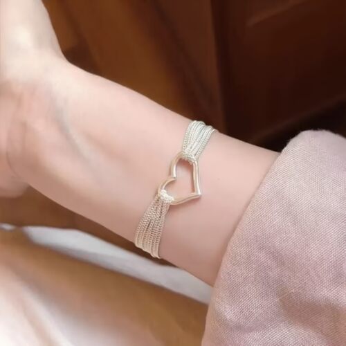 法式多层链条爱心手链女款轻奢小众设计优雅精致百搭素链OT扣手饰
