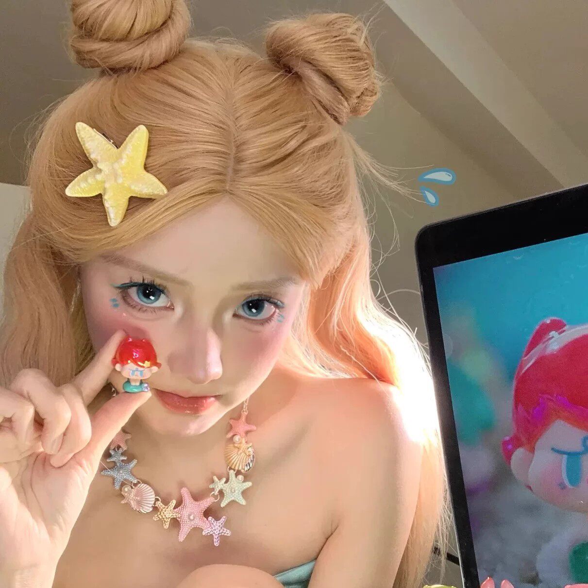 春夏彩色海星贝壳项链女海边度假多巴胺锁骨链设计感小众甜酷配饰