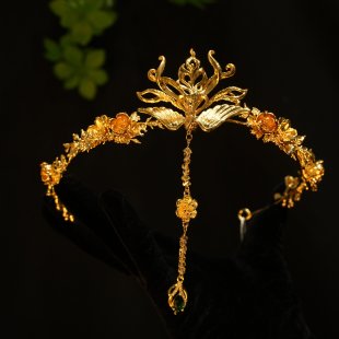 新娘中式金色凤凰发簪高级龙凤秀禾裙褂头饰结婚敬酒服新款发饰