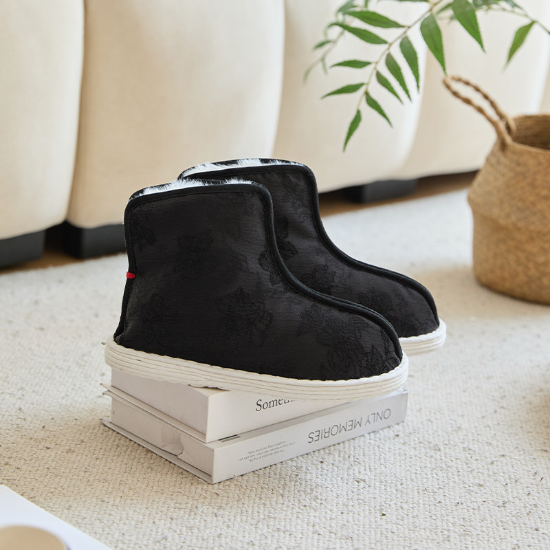 手针巧冬季加厚加绒棉靴女款老北京千层底手工棉鞋保暖舒适高筒靴,女鞋,烟筒靴,淘宝优惠券,粉丝福利购,淘宝优惠卷