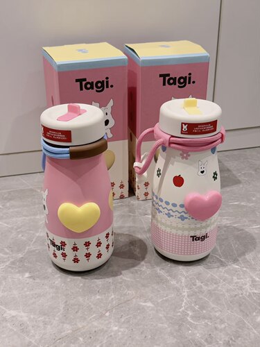 Tagi.《哈哈》怦怦爱心机灵保温杯不锈钢吸管杯吨吨杯车载冰霸杯