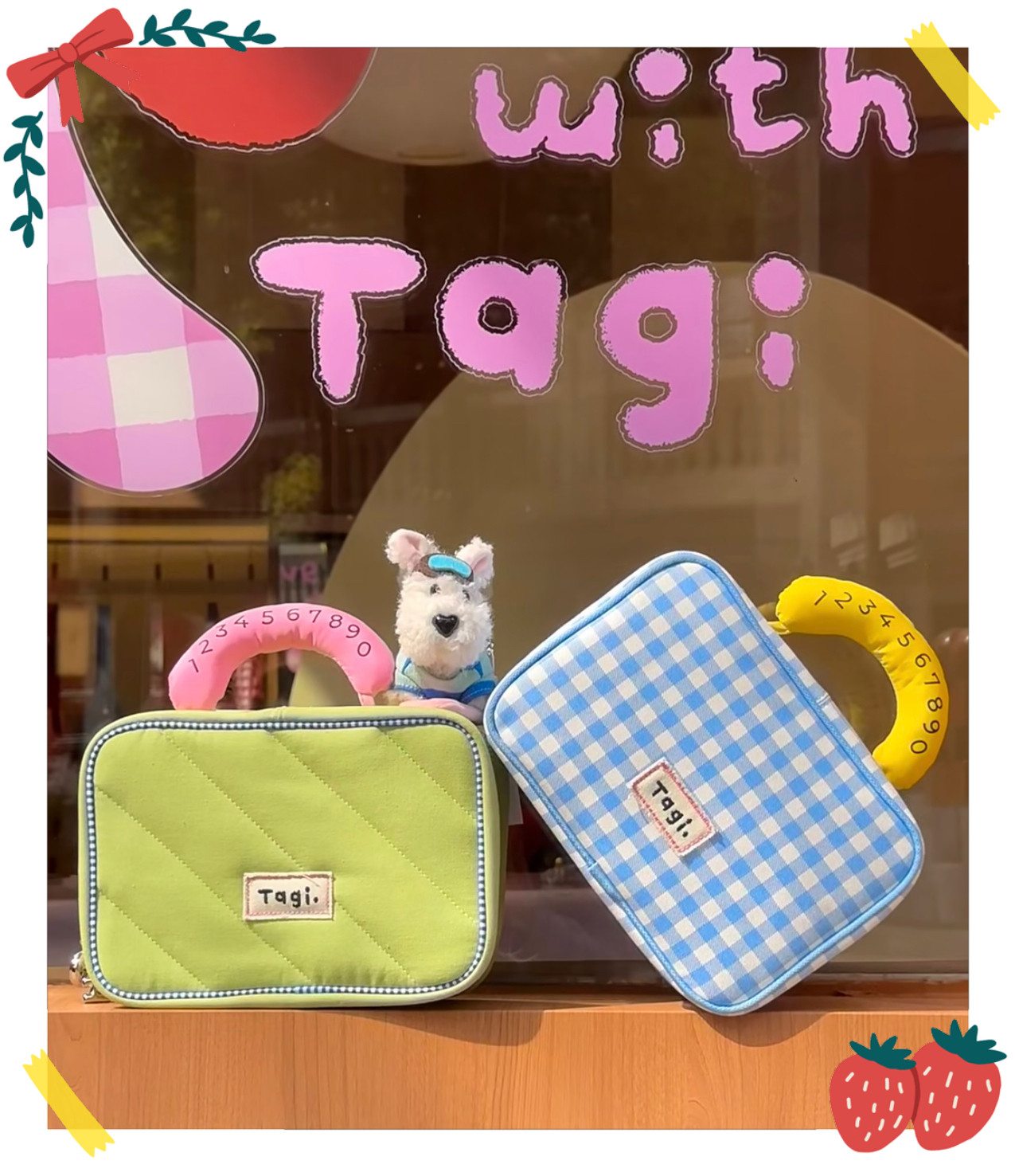 Tagi.哈兜Callme收纳袋大容量格子便携双头拉链旅行手提化妆包