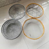 草料筛子竹边圆形沙石子过筛粮食筛铁丝筛网园艺筛子筛土钢煤筛