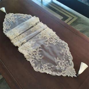 经典蕾丝绣桌旗茶几餐桌电视柜防尘盖巾梳妆台玄关柜餐边柜桌布