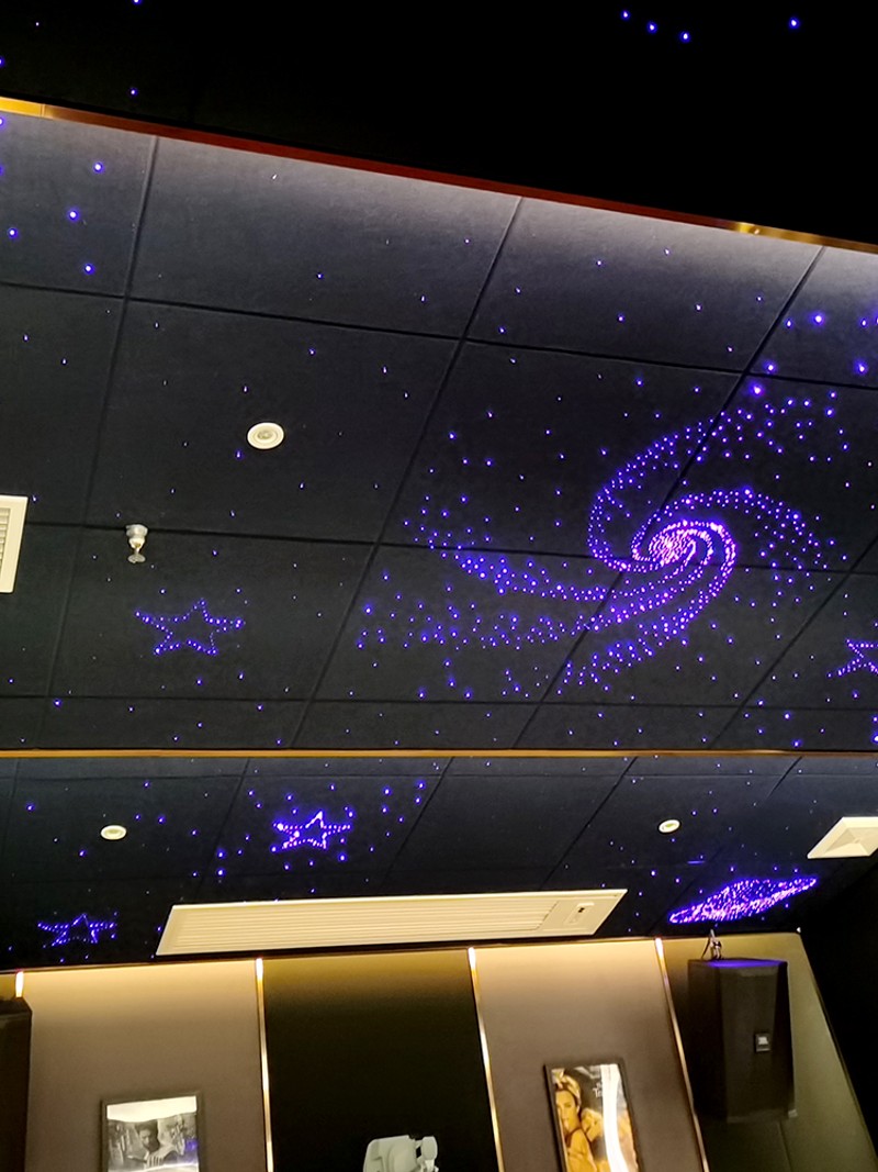 星空顶天板施工卧室变色光纤灯满天星房间吊顶客厅酒吧庭影院