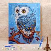 数字油画手绘大幅动物自己填色卧室油彩客厅装 猫头鹰 饰画