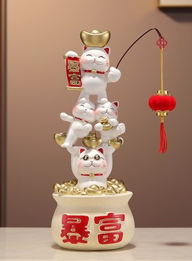 暴富发财猫开业礼物家居好物入户玄关办公室新店前台聚宝招财摆件