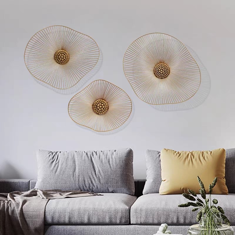 现代墙饰壁挂金属花朵壁饰客厅沙发背景墙装饰品玄关过道挂件