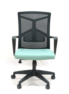 灰色护腰行政办公椅学生电脑房升降座椅公司职工培训椅滑轮转椅