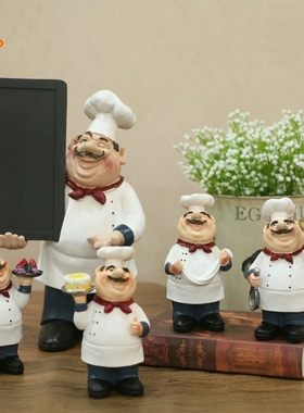 欧式厨师留言板欢迎牌摆件树脂工艺创意家居西餐厅面包装饰品摆设