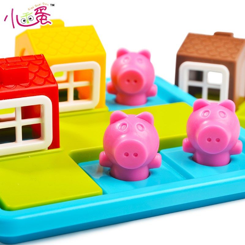 小乖蛋三只小猪迷宫智力拼图儿童逻辑思维益智推理亲子桌游,玩具/童车/益智/积木/模型,儿童桌面游戏类,淘宝优惠券,粉丝福利购,淘宝优惠卷