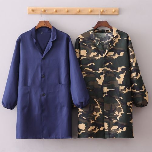 工地干活耐脏耐磨蓝大褂劳保服男罩衣长袖围裙搬运定制工作服印字