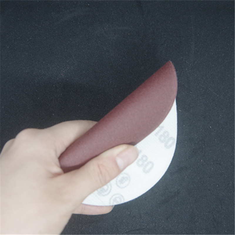 五寸抛光砂纸圆形植绒自粘拉绒打磨片0目1000目砂纸