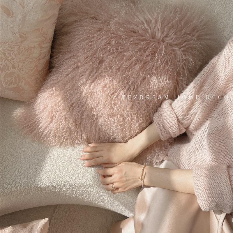 Texem态度 粉色蔷薇法式复古抱枕客厅沙发in靠垫样板间靠枕