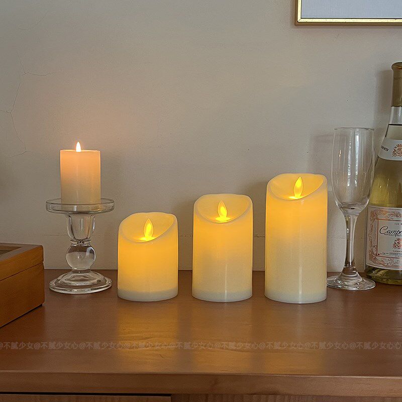 跃动的烛光~摇摆灯芯仿真led蜡烛灯in拍照装饰氛围灯卧室小夜灯