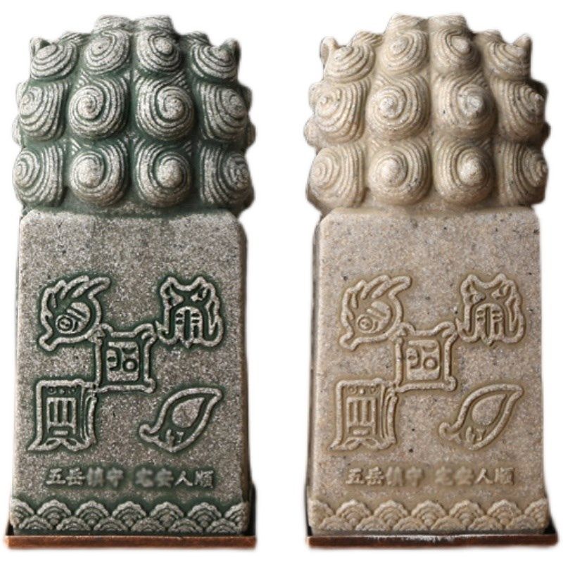 石敢当太岁石守护家居龙头太岁石狮头石敢当白色青色款选