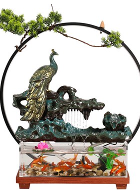 威弗列德办公装饰乔迁业礼品创意客厅循环流水璃鱼缸