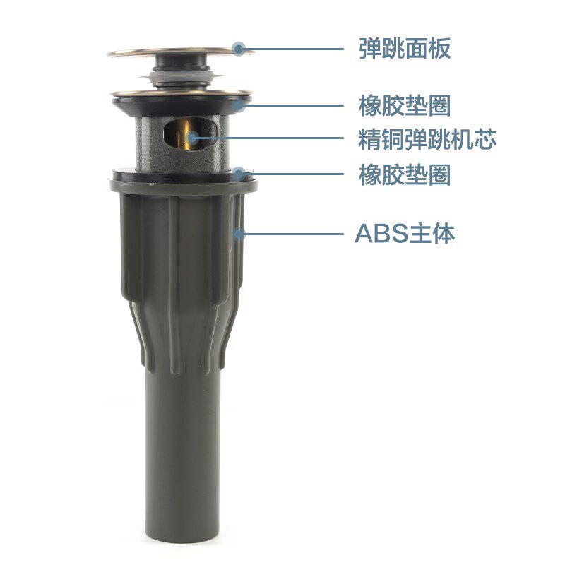 摩恩塑料下水器脸盆台盆面盆弹跳落水器防