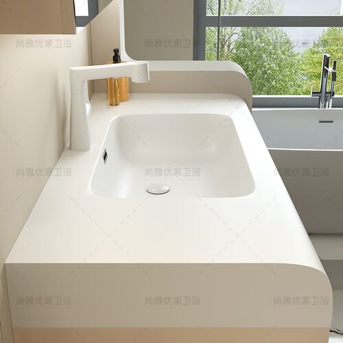丽耐肤感一体盆智能浴室柜实木洗漱台洗手盆柜洗脸盆