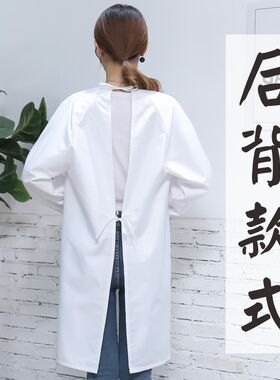 成防水防油白色罩衣月子会所小儿推拿破酥包子铺长袖工作服围裙