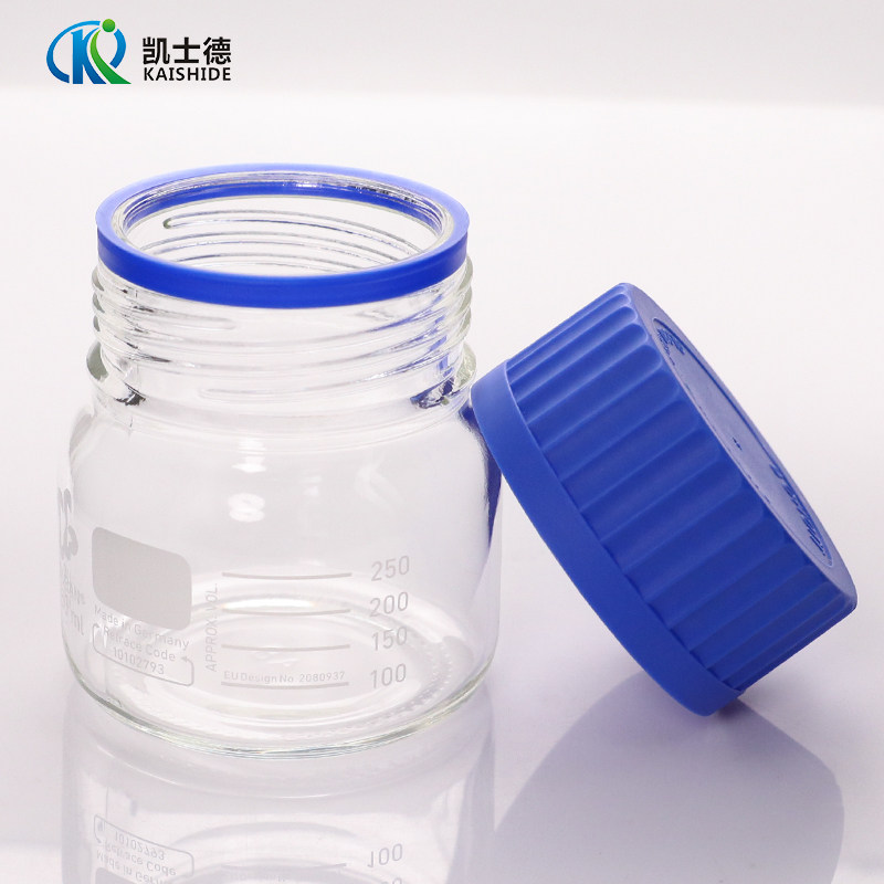 肖特广口试剂瓶 蓝盖大口瓶试剂瓶肖特瓶