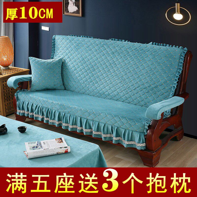 实木沙发垫冬季加厚带靠背凉椅座垫子秋冬款老旧老式防滑三坐垫