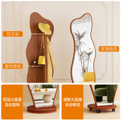 旋转镜子全身穿衣镜落地镜衣帽一体试衣镜女生卧室设计感