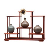 红梨博古架榫卯结构仿古桌面多宝阁实木紫砂茶壶展示架子
