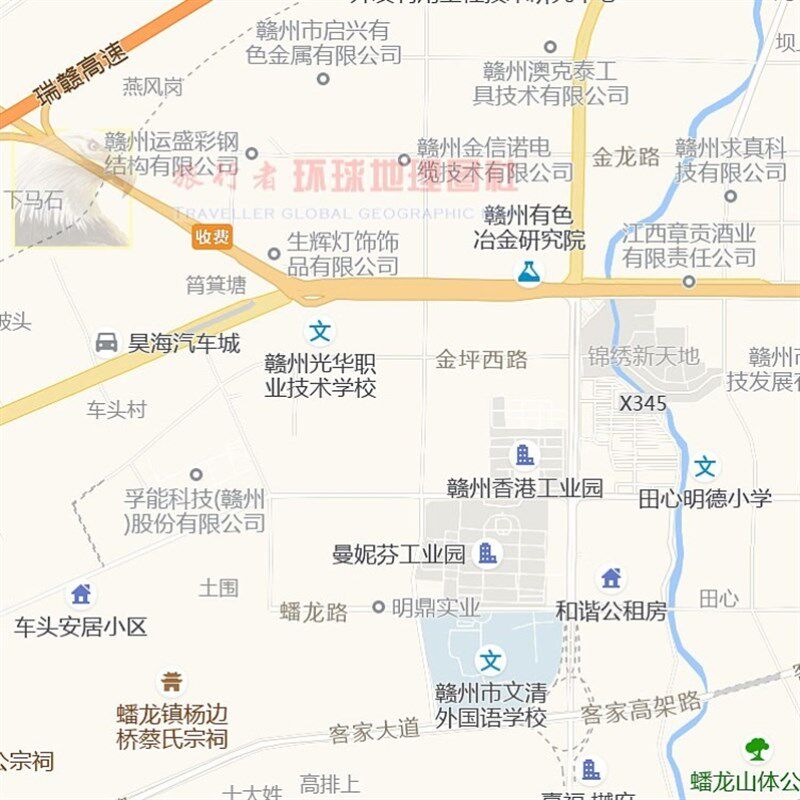 超大巨幅 赣州市区地图订制 城市城区海报新装饰画