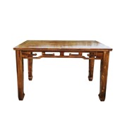 全实木雕八仙桌餐桌椅凳香柏木仿古碳化餐馆饭桌椅