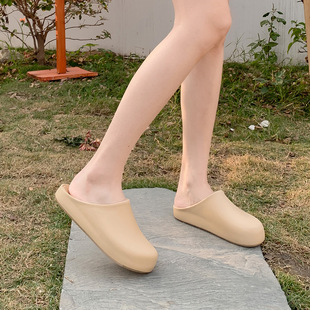 女士包头拖鞋 EVA欧美ins潮软底户外平底韩版 网红休闲半包凉拖鞋