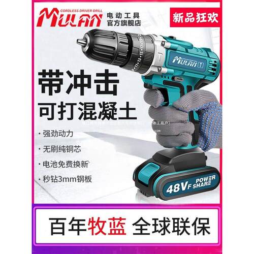 德国手电钻冲击手枪转多功能家用锂电手钻充电打孔工具电动螺铁名