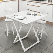 桌阳台白色小圆桌子小户型出租房饭桌休闲餐桌宿舍桌