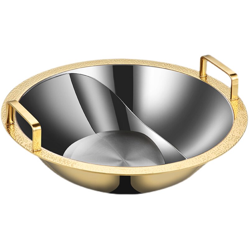 三层钢火锅盆商用无烟火锅大容量子母鸳鸯锅火锅锅