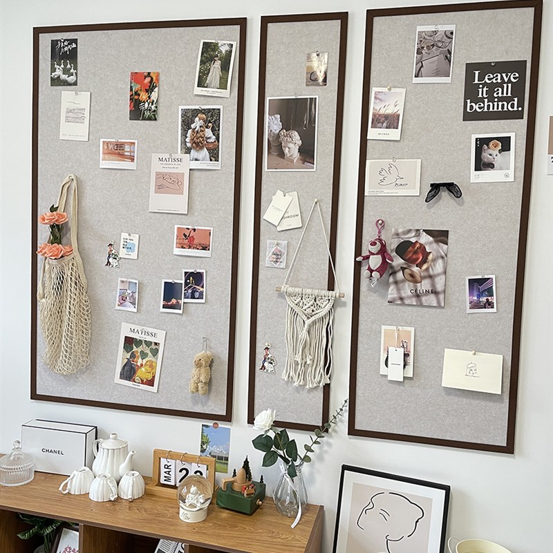 免打孔毛毡墙贴照片背景墙软木板in风留言板客厅墙面装饰